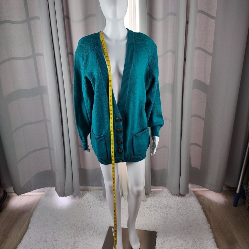 Venezia Original Sportswear Women Teal Green 4 Button 2 Pocket Cardigan Sz 18-20 - Picture 6 of 13